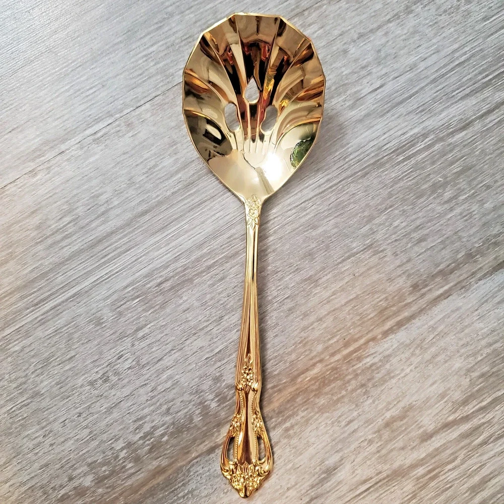 Farberware Gold Stainless Serving Spoon Vintage